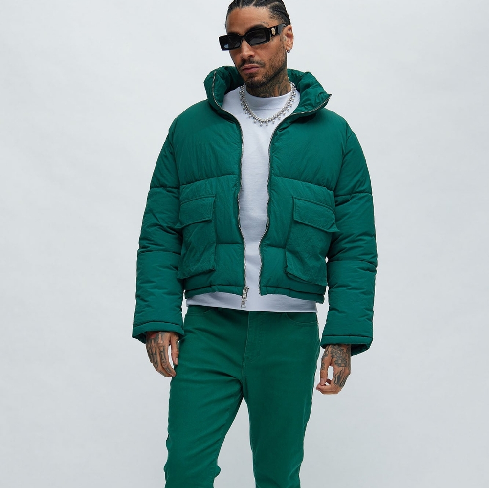 Brand new, FashionNova Green Puffer Jacket Size S